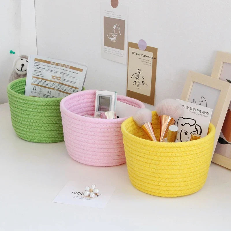 Cotton rope storage baskets for toys and other objects - view 3