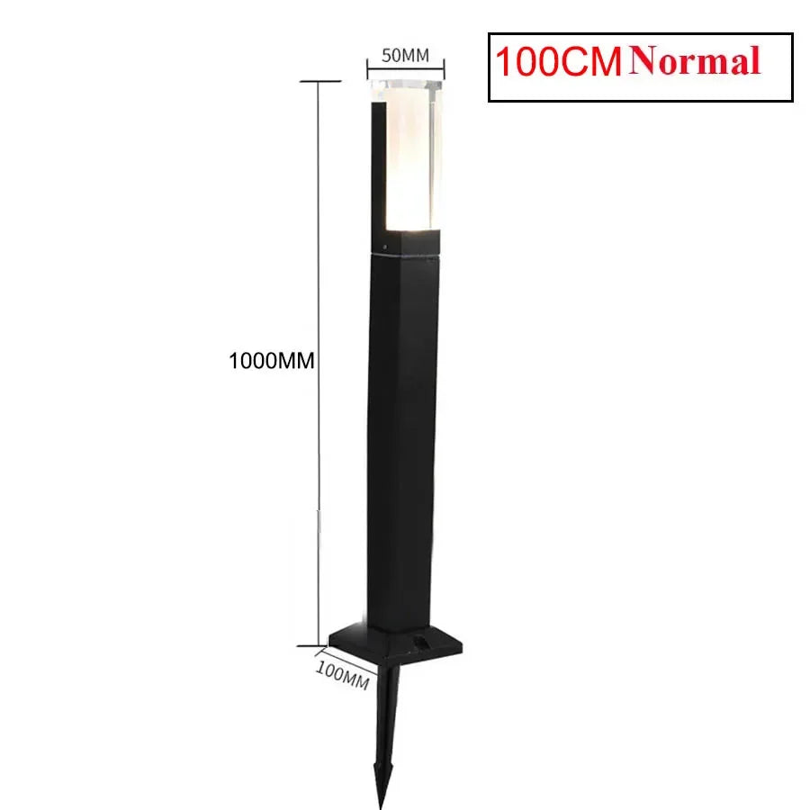 LED outdoor lamp with motion detector and aluminum picket - Always ON / 100CM With Stake / White 6000K