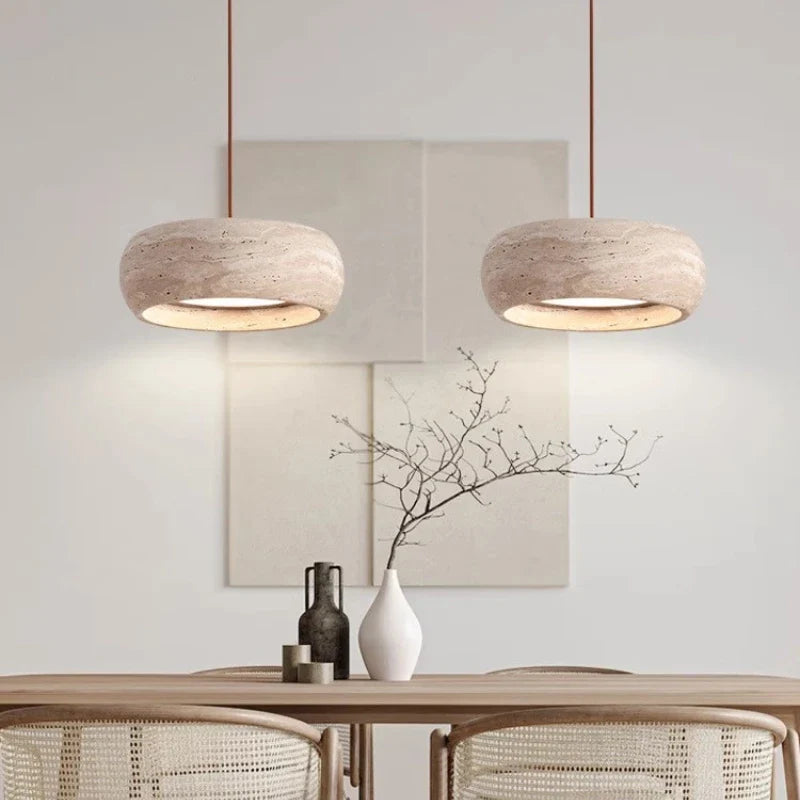 Led-style stone wabi sabi pendant light for interior decoration - view 5