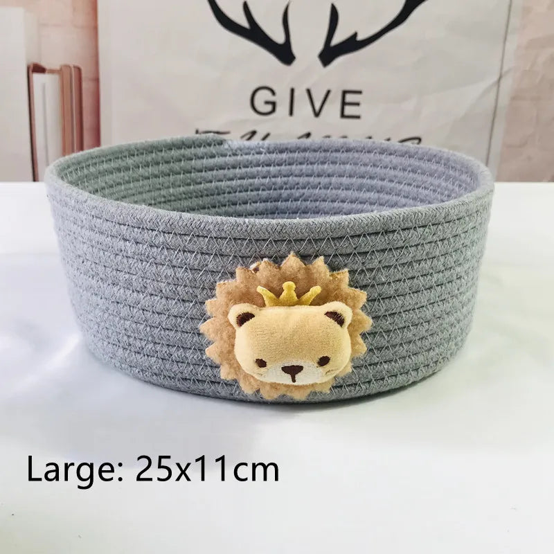 Woven storage basket for toys and various objects - Grey L