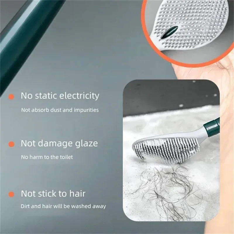 Long handle toilet brush with support for efficient cleaning - view 3