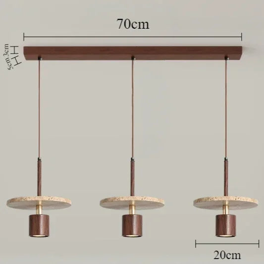Modern stone chandelier for restaurant and bedside - Three Heads