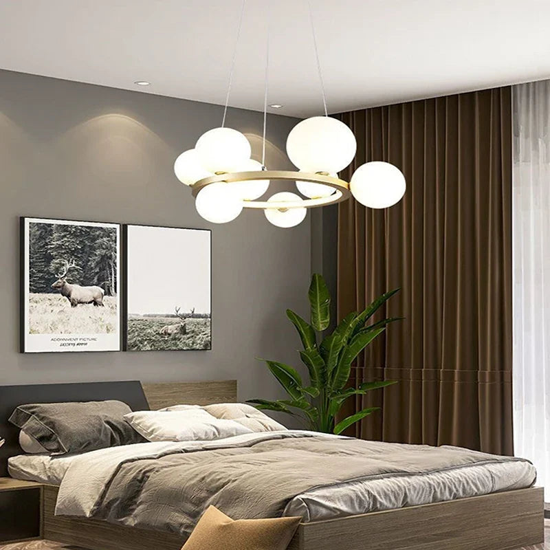 Glass chandelier modern design with bubbles for elegant interior - view 3