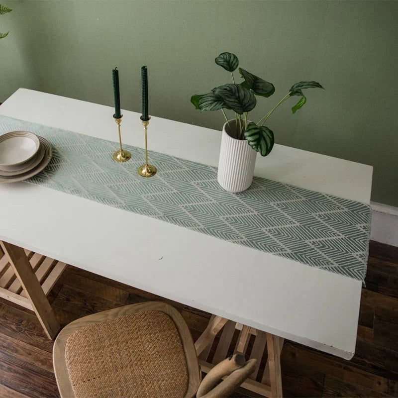 Embroidered table runner geometrical patterns bohemian style - view 3