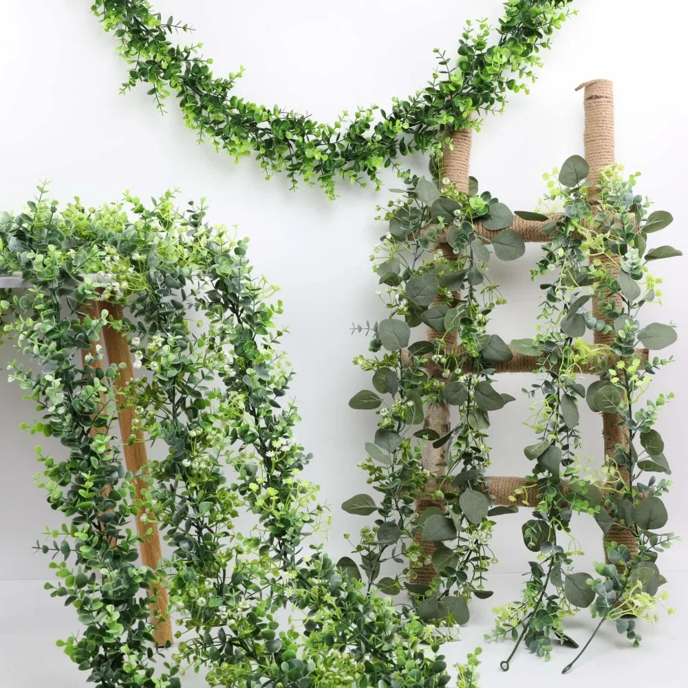 Wedding decoration plants suspended in artificial vines