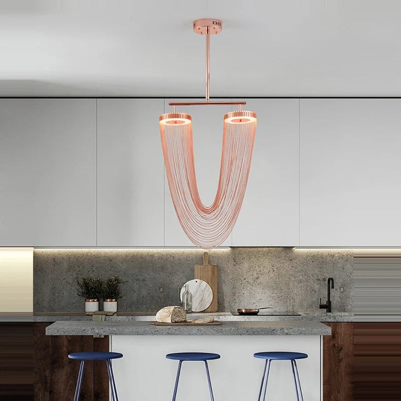 Led design chandelier with variable intensity and suspended light fixture - view 2