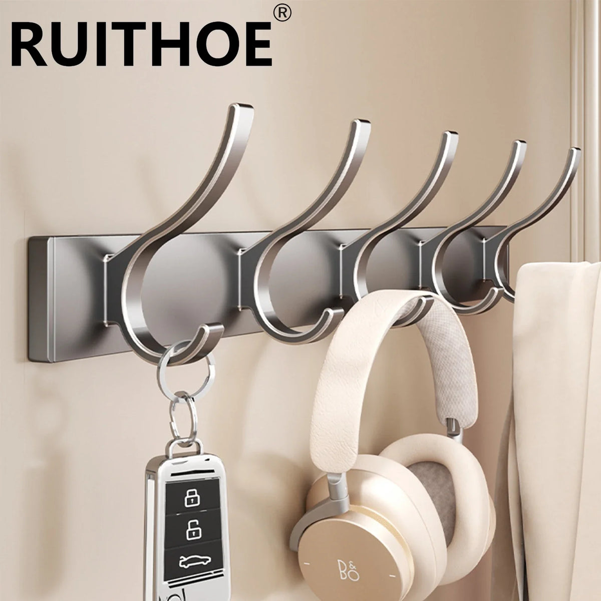 Wall adhesive hook for clothes and towels without drilling
