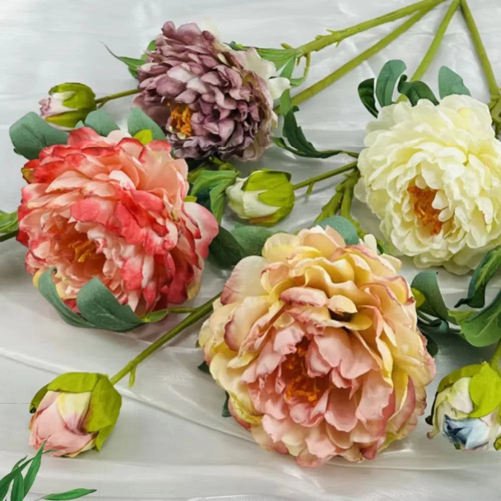 Retro peony silk flowers for wedding decoration party accessories