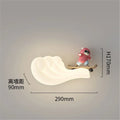 Led wall sconce whale and children's sailboat with changing colors - D