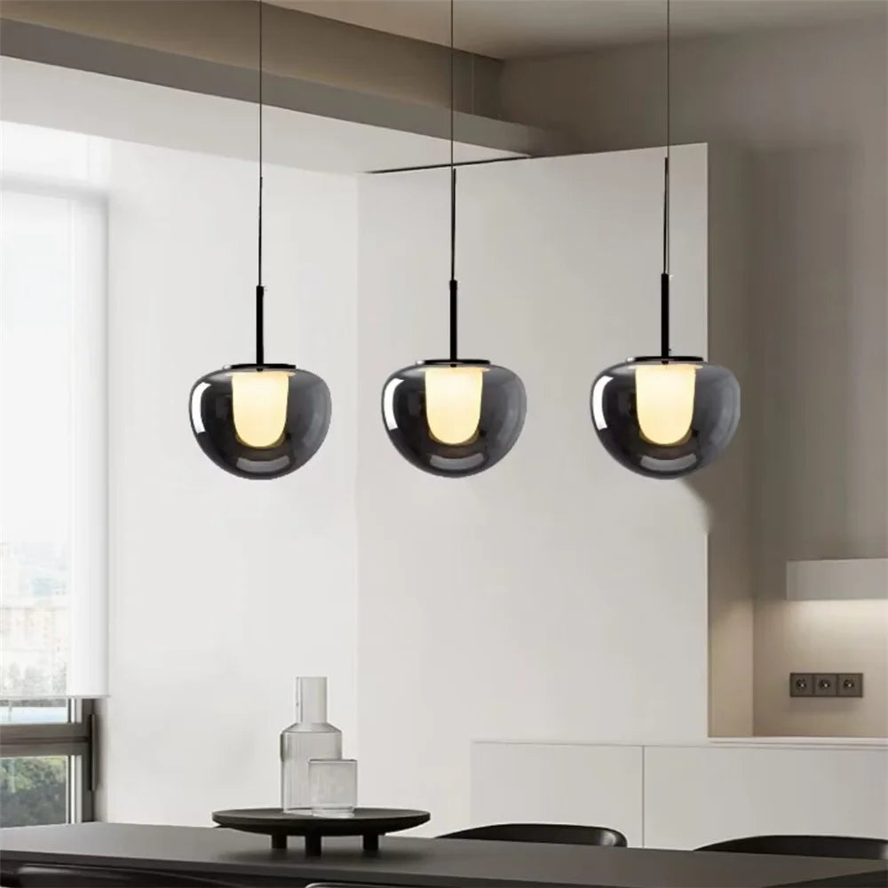 Glass pendant light in modern Italian design for interior decoration - view 3