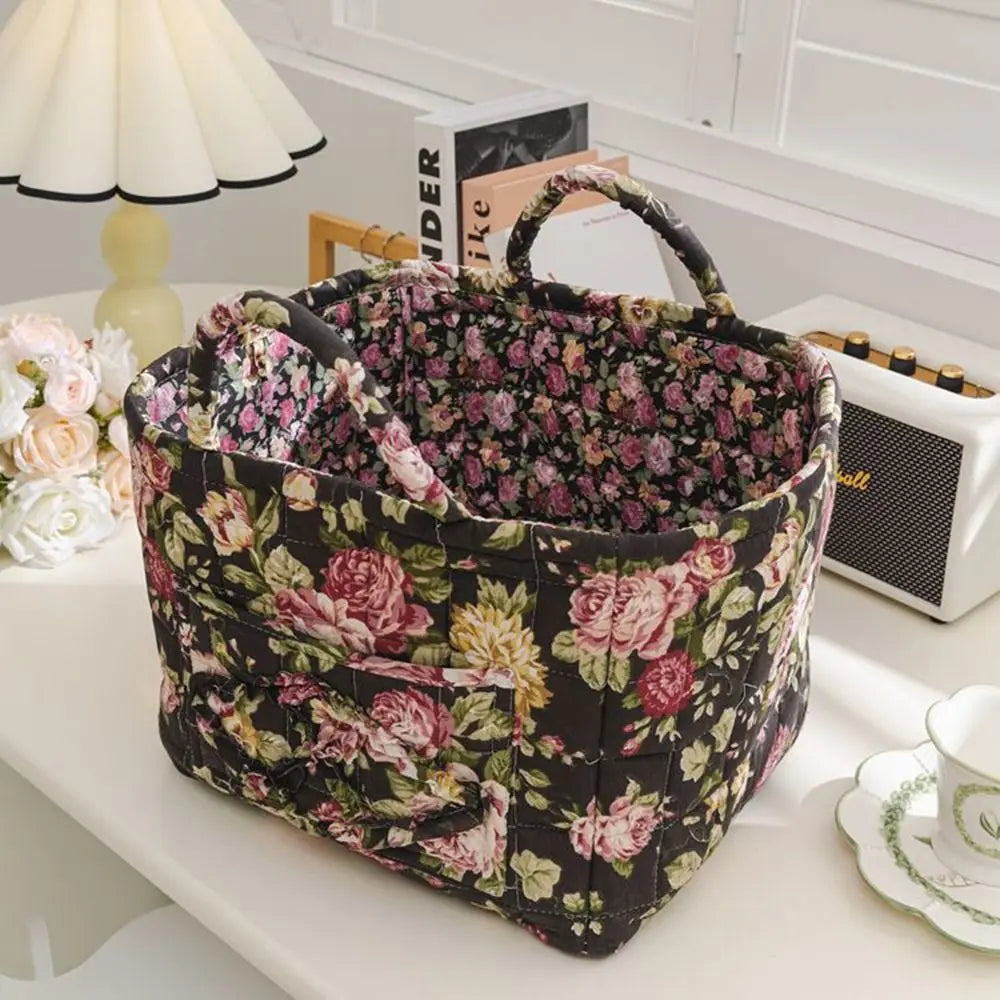 Fabric storage basket washable pastoral style stackable multi-purpose - view 2