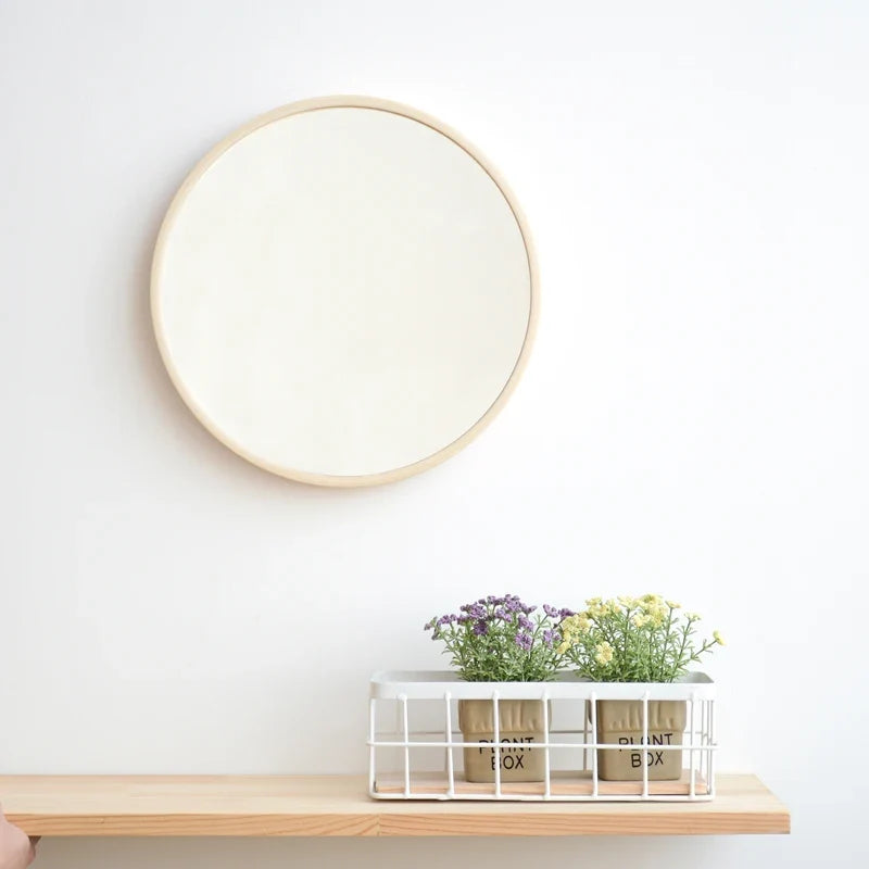 Round decorative mirrors in Nordic wood for interior - view 4