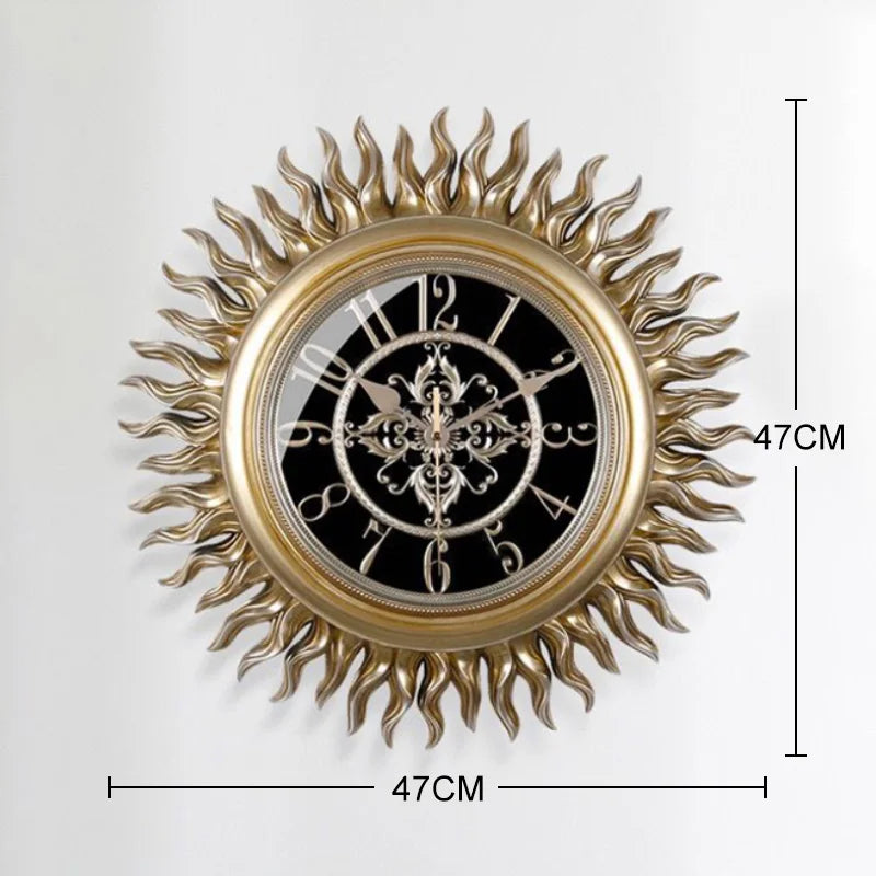 Silent vintage European wall clock for elegant decoration - One