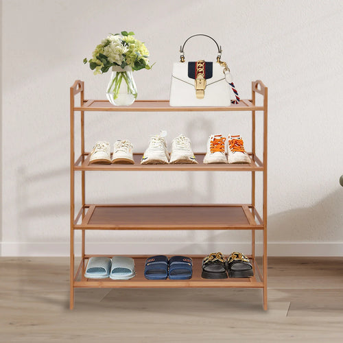 4 level bamboo shoe furniture durable and practical storage