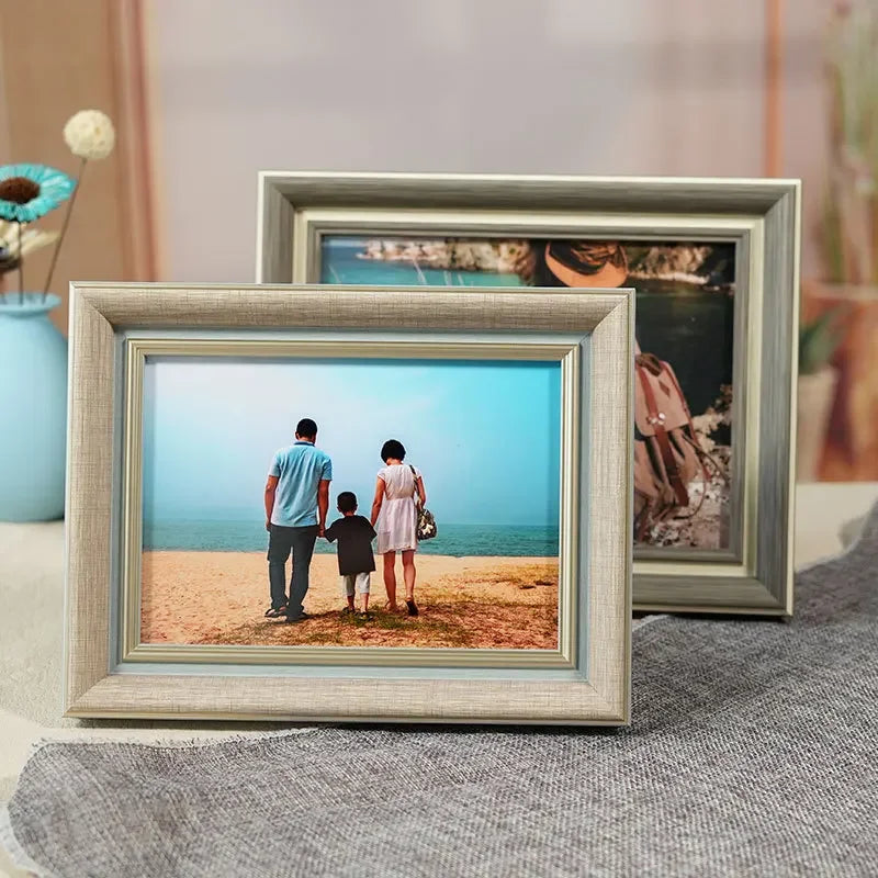 Gray and Blue Wood Picture Frame for Family Portraits - view 4