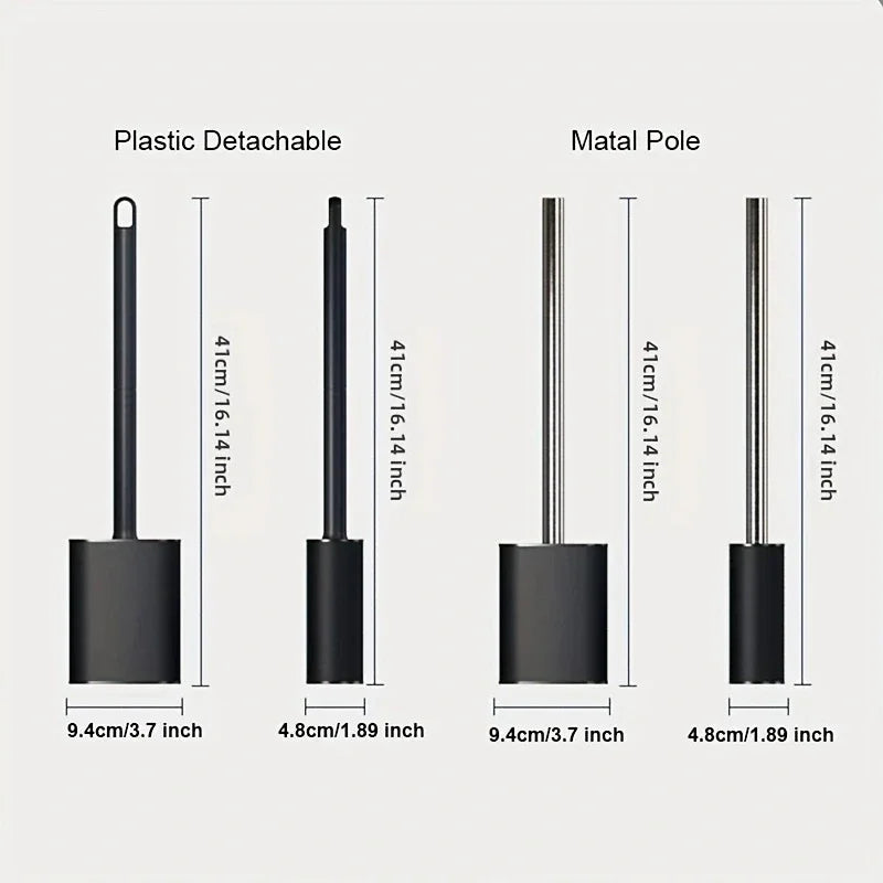 Luxury metal and plastic toilet brush with removable support - view 5
