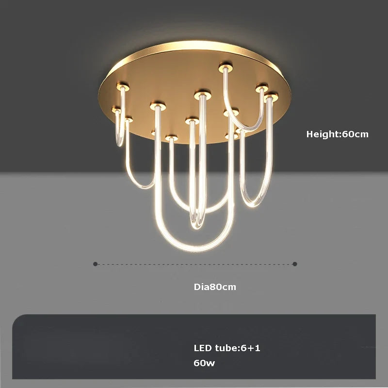 Rectangular chandelier in stainless steel with variable intensity - Neutral light / 80cm round / White