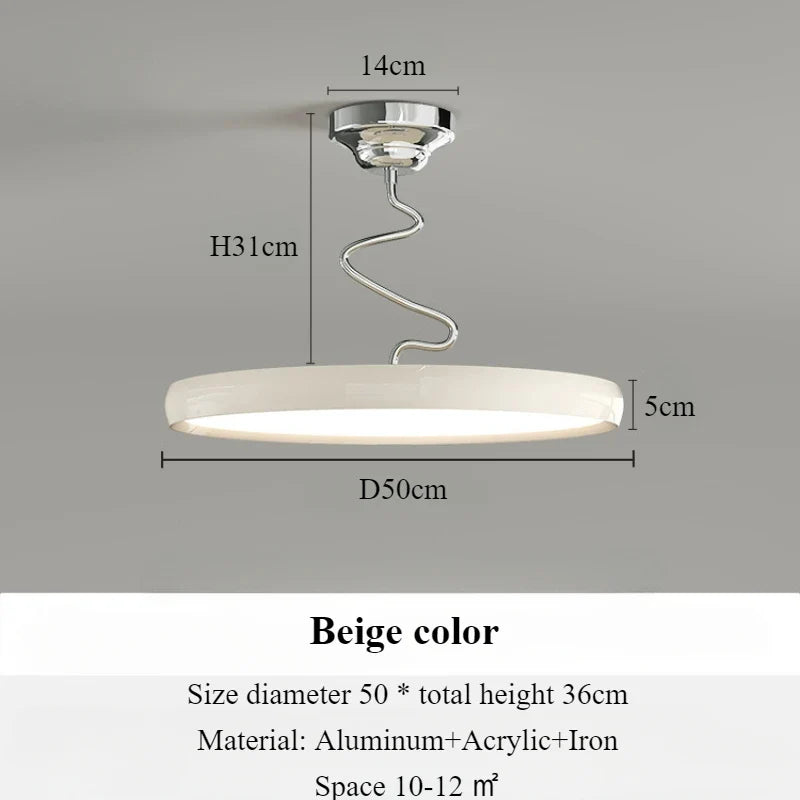 Modern light simple Nordic style aluminum with LED lights - Beige Color-D50cm / 3 couleurs