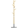 HOMCOM bamboo stand rack with 8 hooks Ø 37,8x175,6 cm Natural - view 7