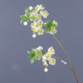 Artificial Silk Peach Flower Branch, 82 cm - White