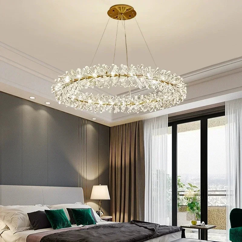 Modern transparent crystal pendant light for interior decoration