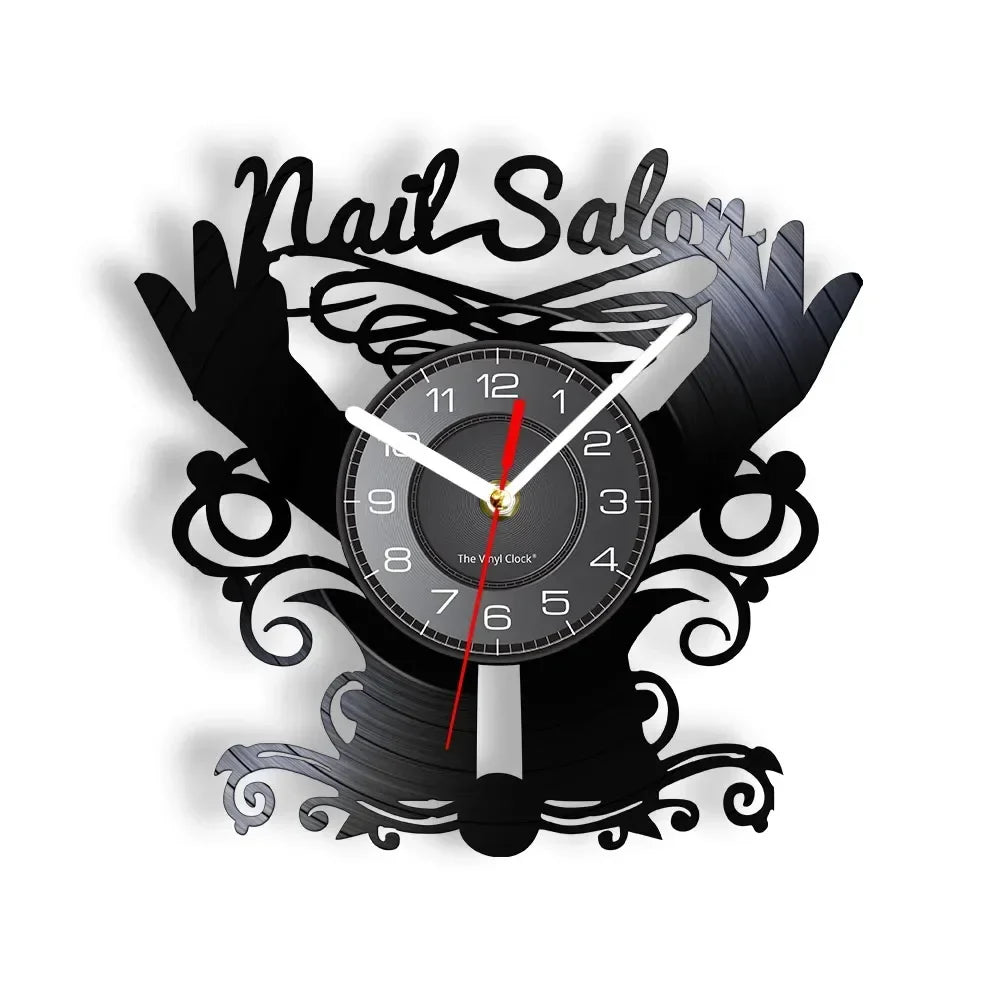 Vinyl wall clock for manicure and beauty salon - No LED21