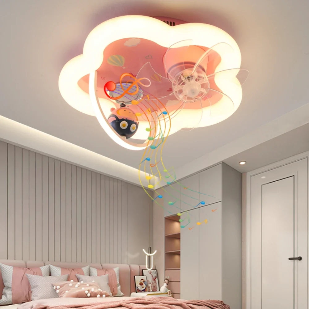 Led astronaut ceiling with fan and bluetooth music - view 2