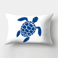 Soothing Blue Marine Animal Throw Pillow Cover 30x50cm