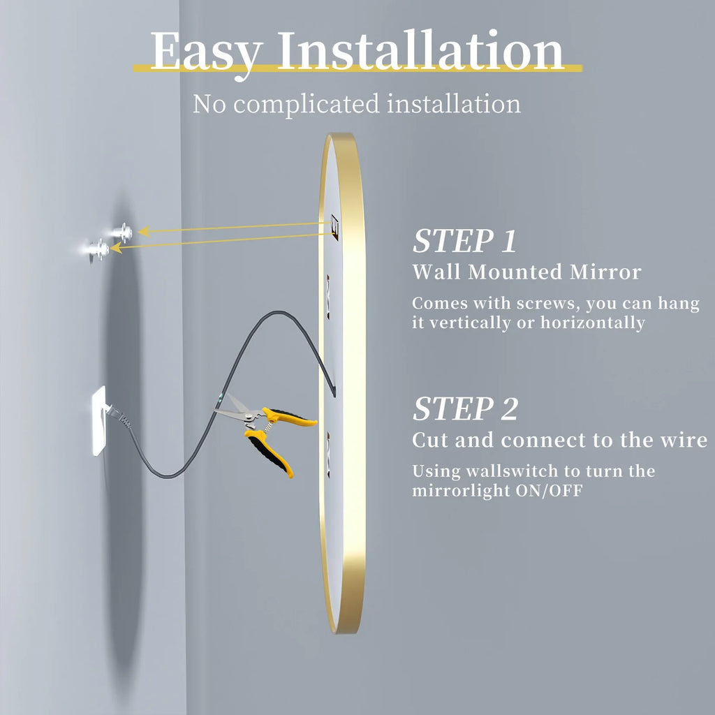 LED oval mirror with adjustable and anti-fog lighting - view 6