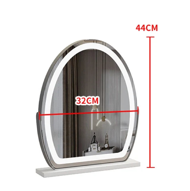 Lighted courtesy mirror with touch sensor and dimmable lighting - White (32x44cm)
