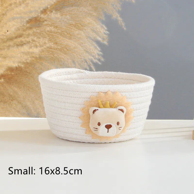 Woven storage basket for toys and various objects - White S