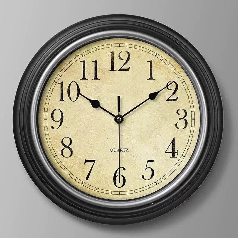 Silent Nordic retro wall clock for elegant interior - Style2 / 12 inches