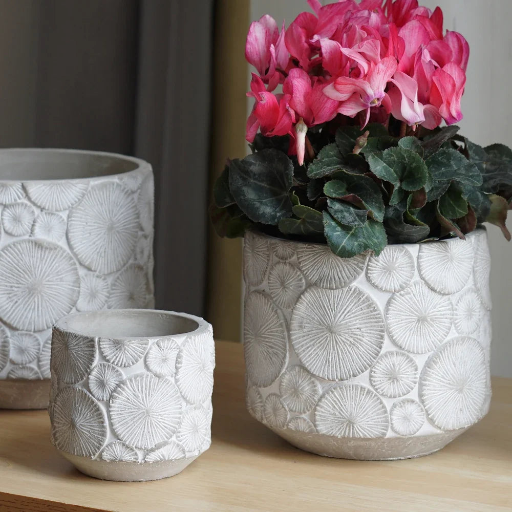 Mold silicone pot flowers concrete pattern vintage large format - view 2