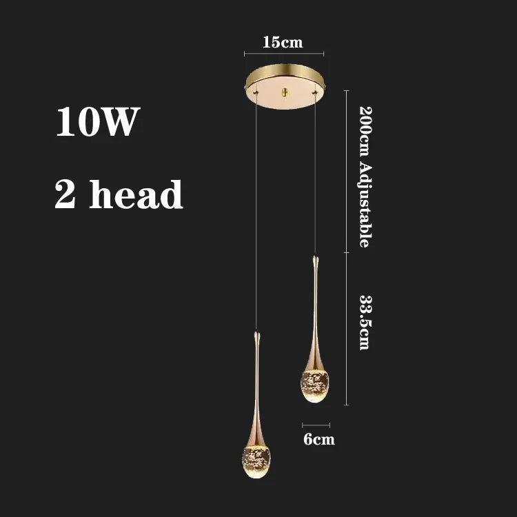 Luxury crystal bubble chandelier for modern decoration - 2 Heads / 4000K Natural White