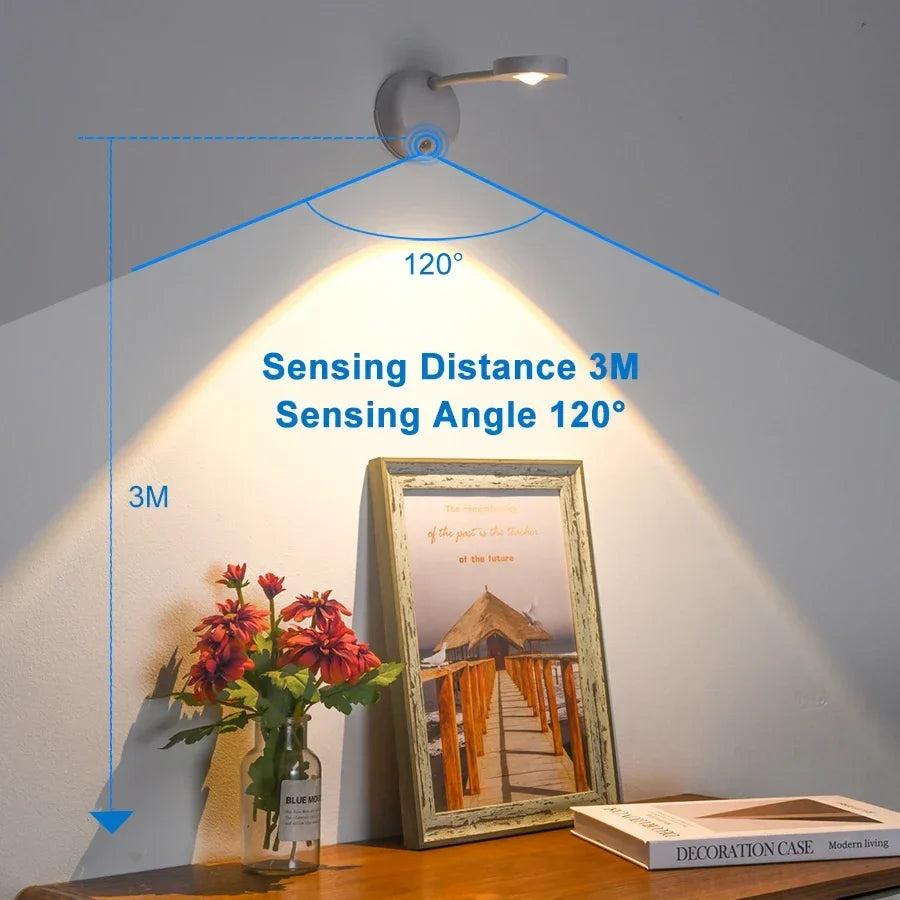 Wireless smart wall sconce with human detection and variable intensity - view 3