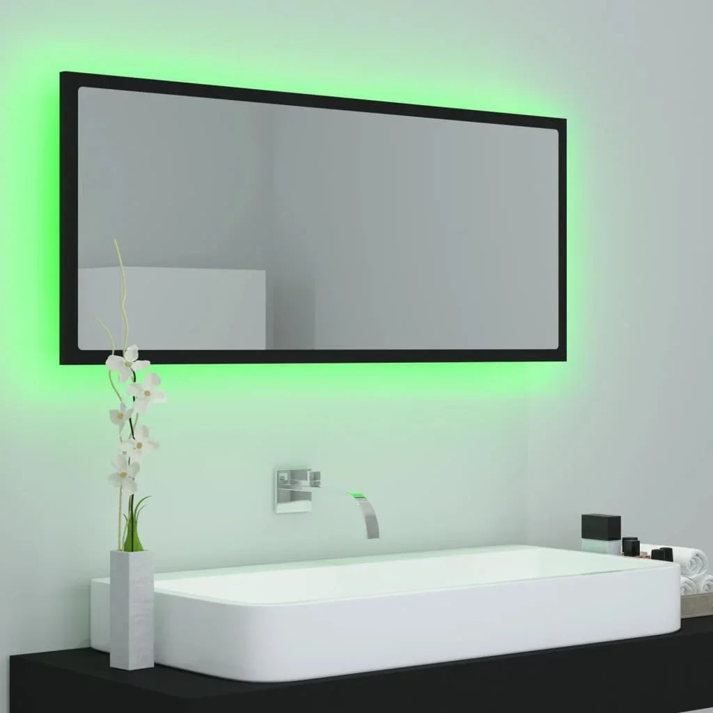 LED bathroom black 100x8,5x37 cm acrylic, modern Dressing room furniture girl bedroom bedside cabinet storage vanity wardrobe - view 4