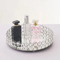 Round glass shelf for storage and decoration - Silver / 25 cm