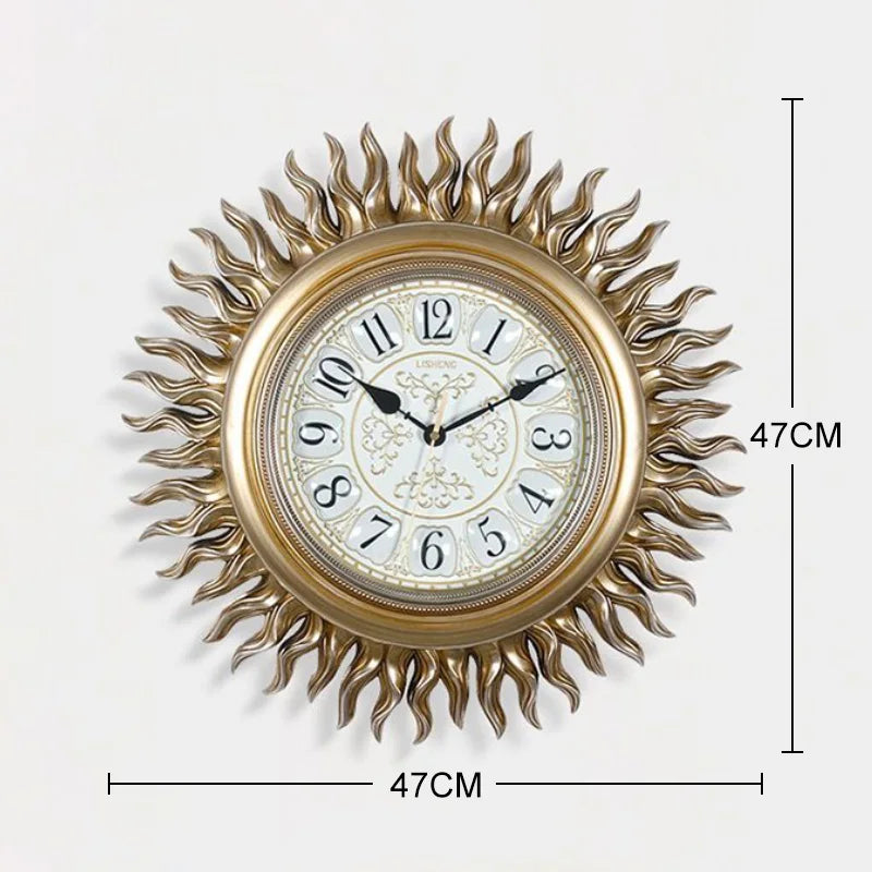 Silent vintage European wall clock for elegant decoration - B