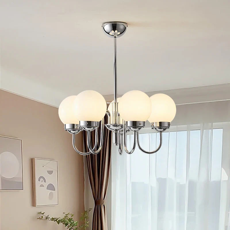 Minimalist pendant light in glass and iron for modern spaces - view 3