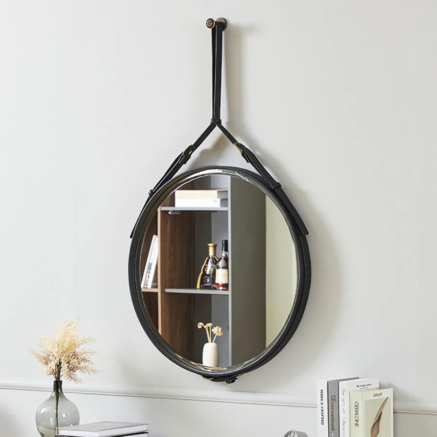 Round wooden decorative mirrors for interior decoration - Style B / 80x80cm