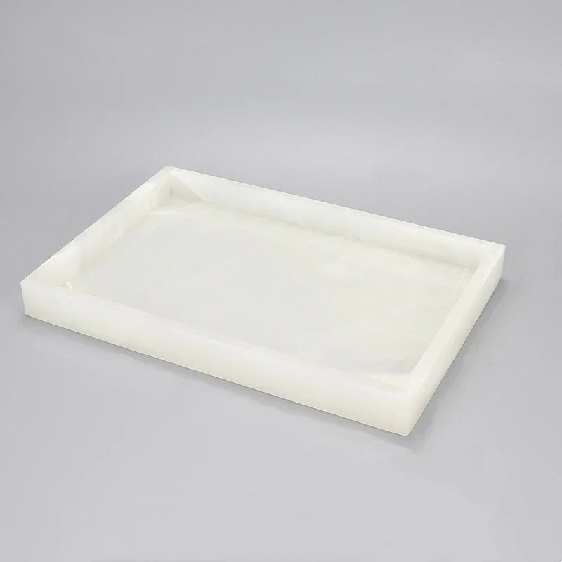 Storage box in travertine and natural marble luxury - White Onyx