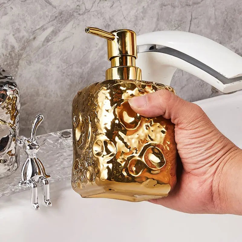 Golden ceramic bottle moon decor for lotion - view 5
