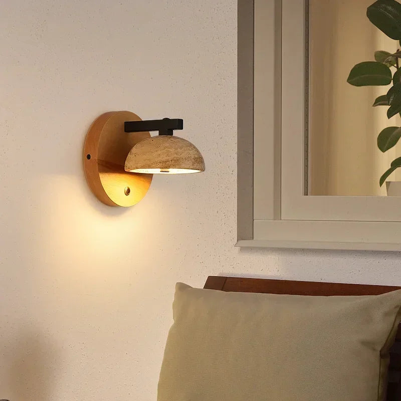 Natural stone wall sconce vintage decorative style - view 3