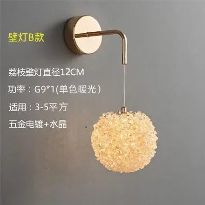 Nordic wall sconce design in decorative crystal ball - B