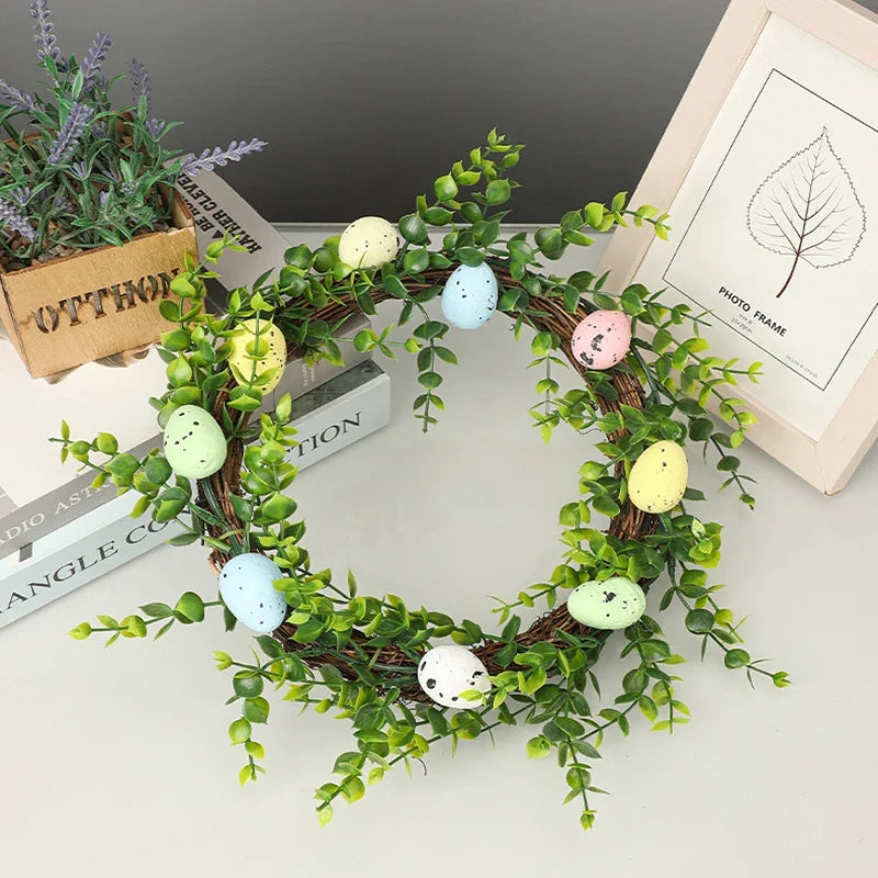 Easter decorative crown with rabbit and suspended eggs - view 5