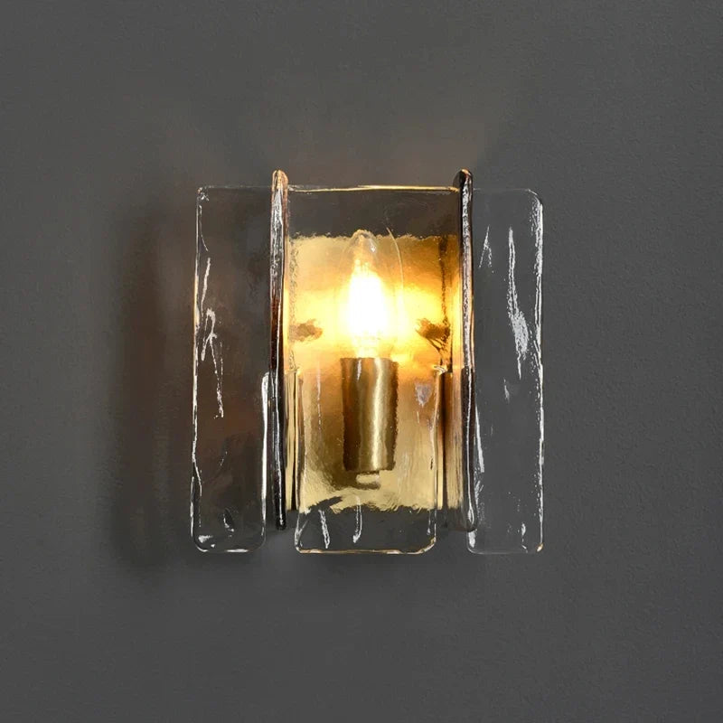 Elegant Nordic design glass and copper wall sconce - view 2