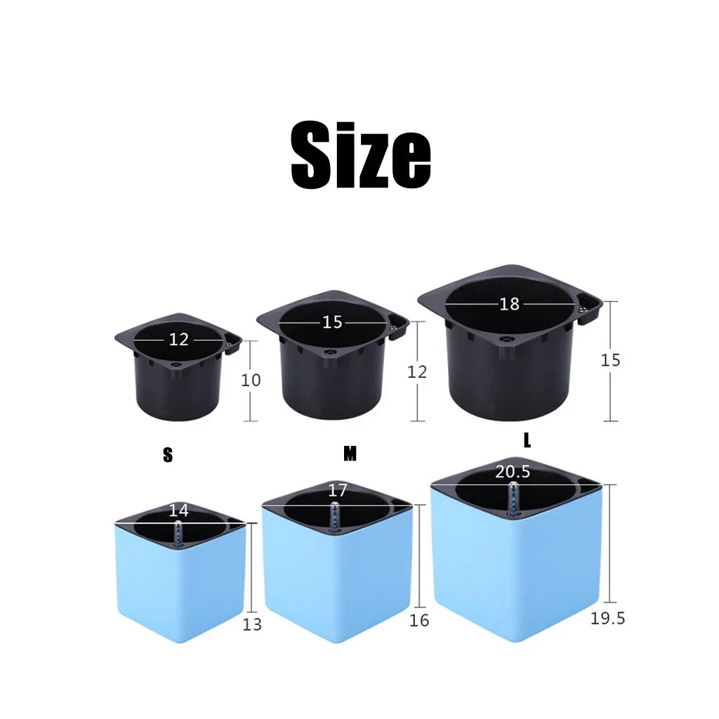 White Self Watering Planter, Water Indicator, Modern Decorative Planter Pot for all House Plants Flowers, Herbs, Vegetables - view 6