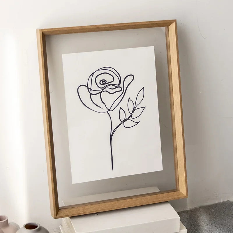Double-sided photo frame in wood and acrylic for office - view 2