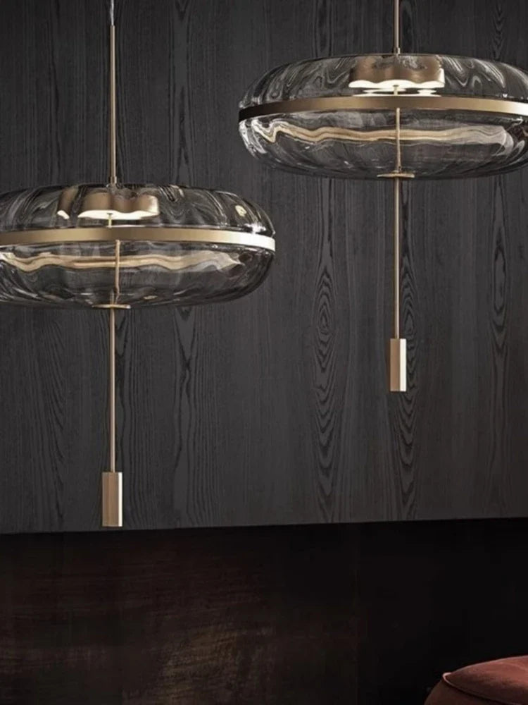 Circular glass chandelier Nordic design for bar and restaurant - view 4
