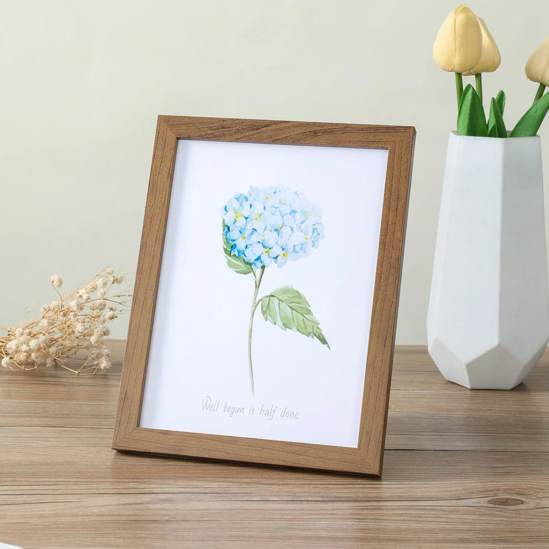 Wooden photo frame to hang for decoration and souvenirs - Beech Wood Color / 9X13cm 5 pouces